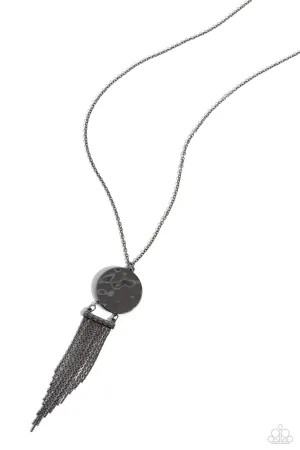 Tassel Tenure - Black (Gunmetal) Necklace