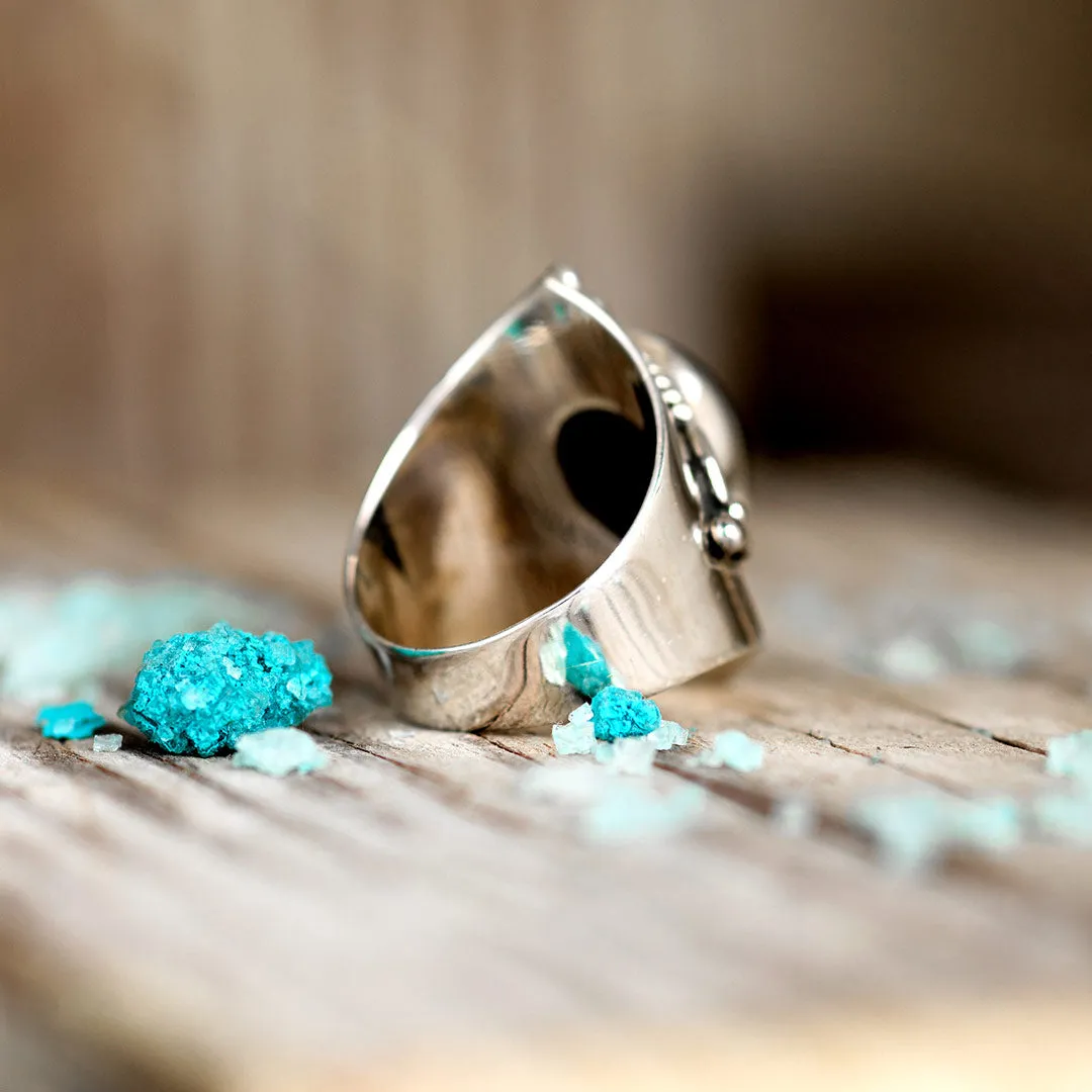 Teardrop Labradorite Ring Sterling Silver