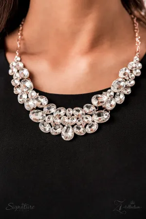 The Jenni - 2022 Zi Collection - White Gem Rose Gold Statement Paparazzi Necklace
