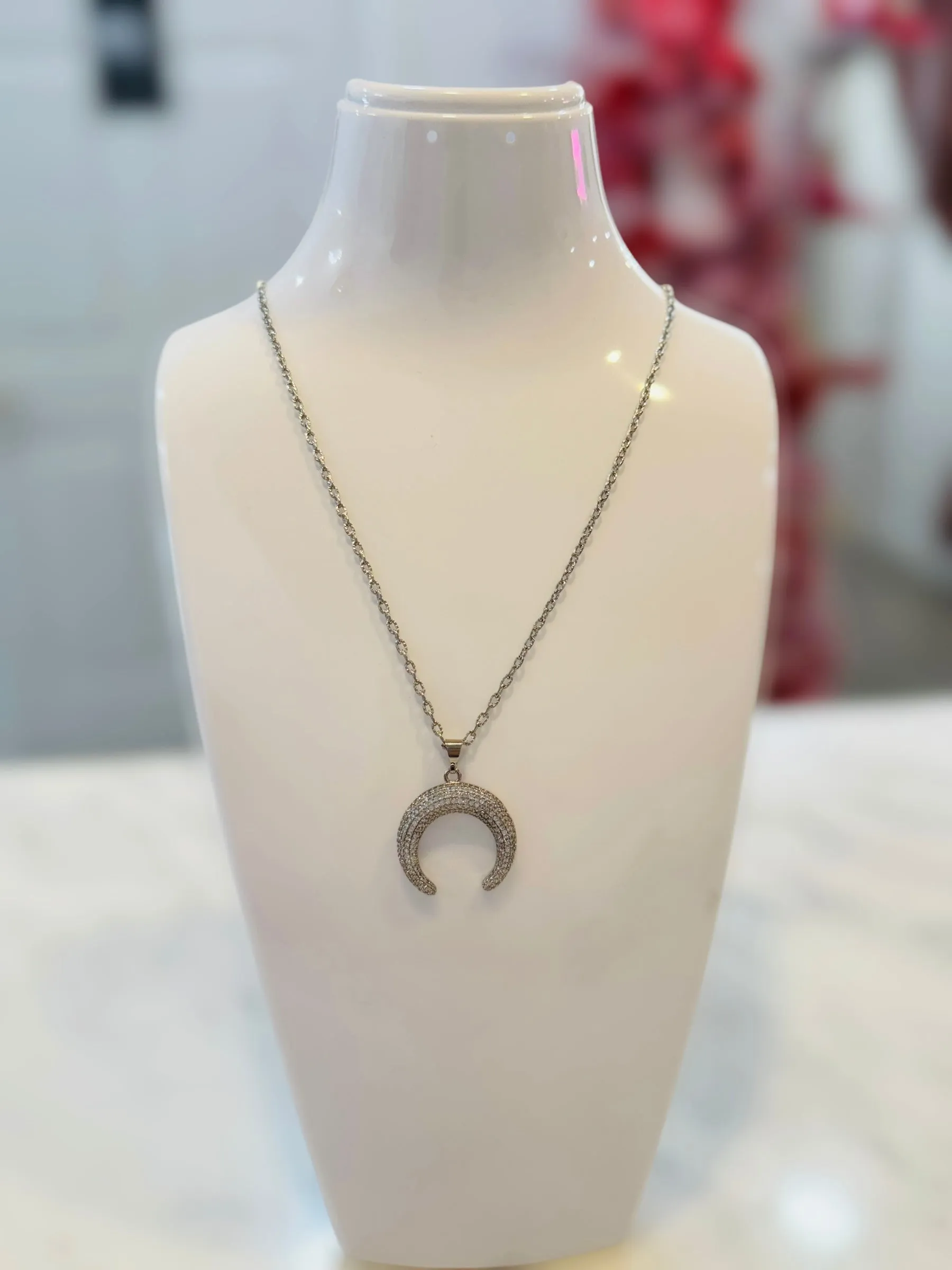 The Pave Horn Necklace