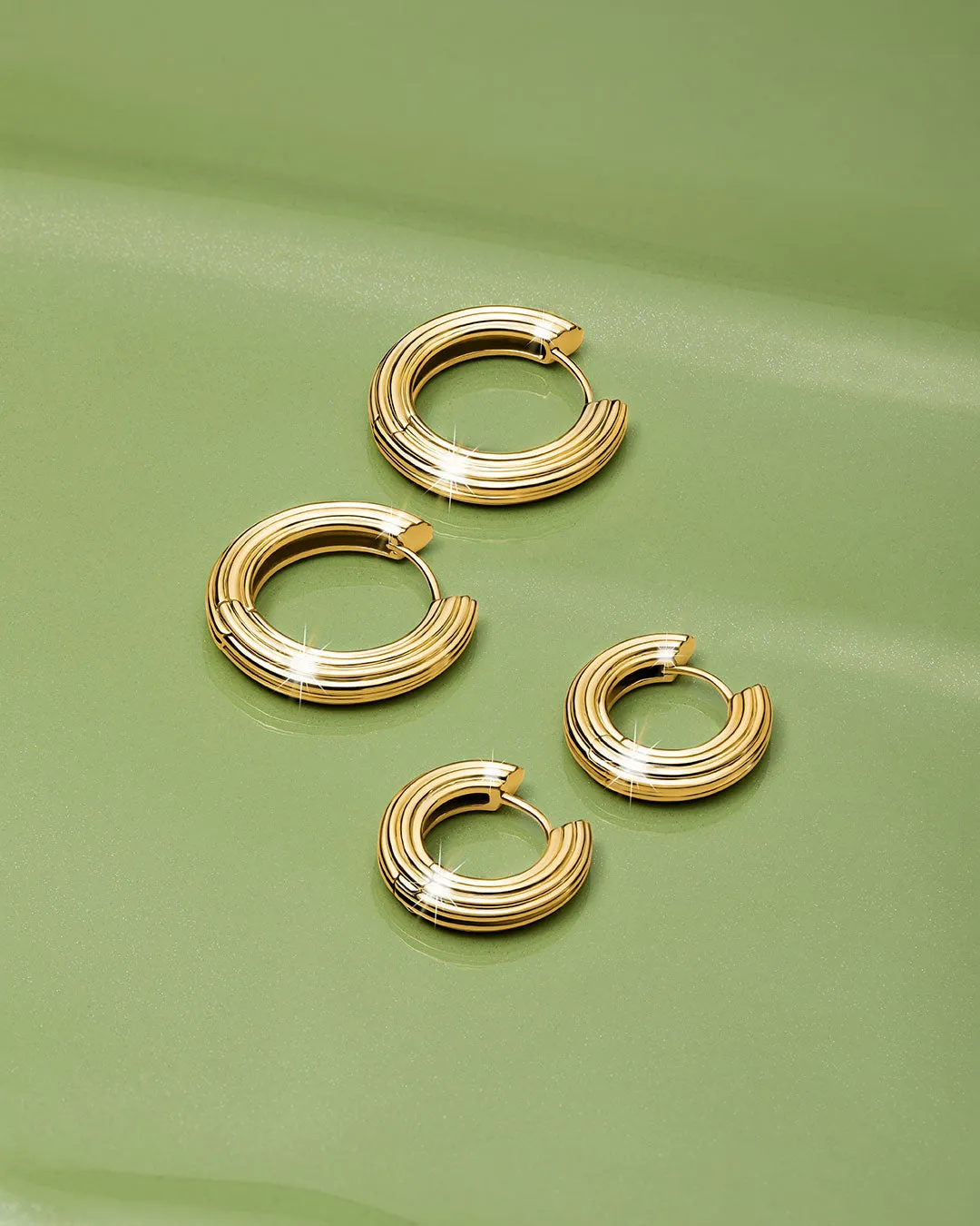 The Ridged Amalfi Hinge Hoops