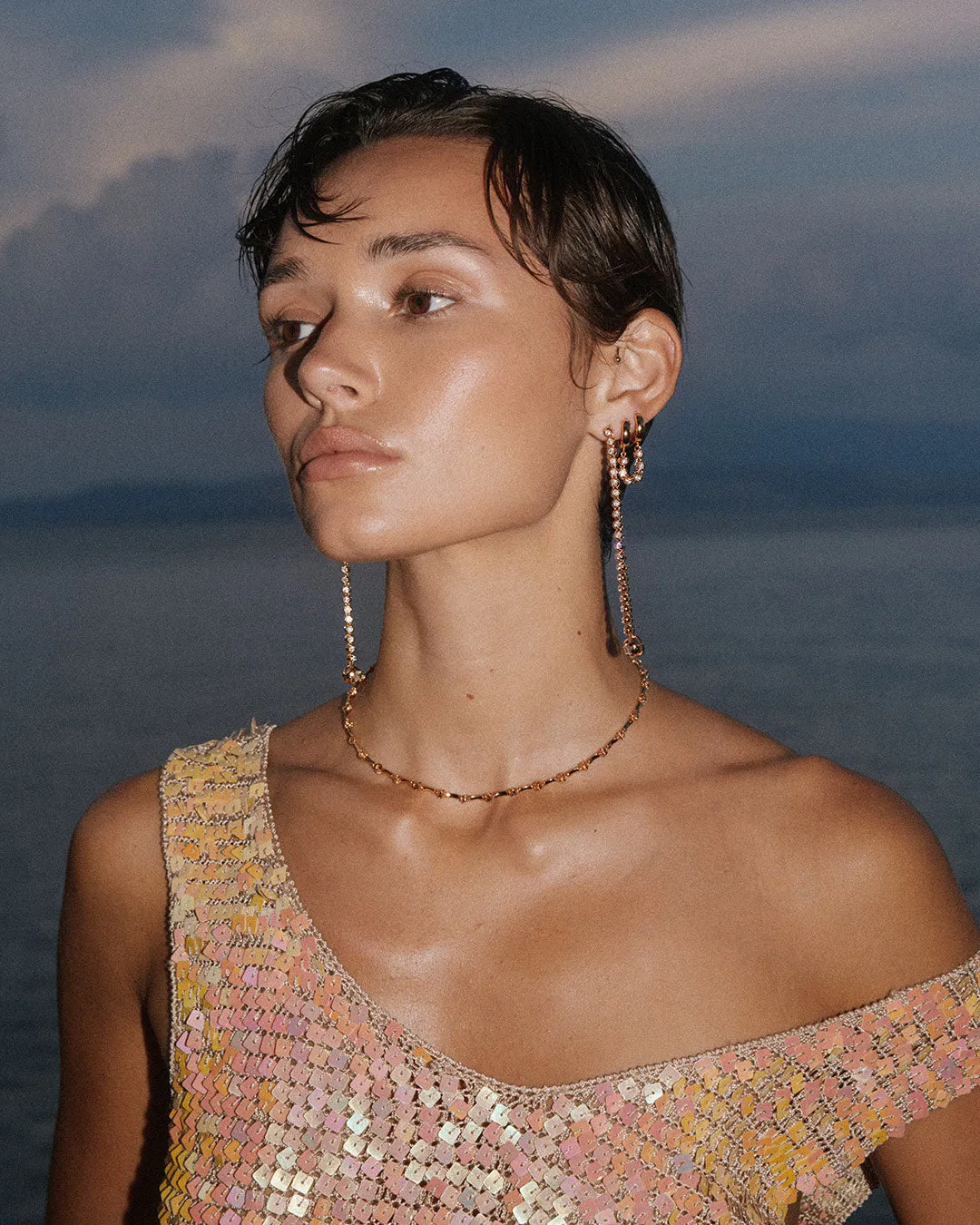 The Rose Bud Double Hoops