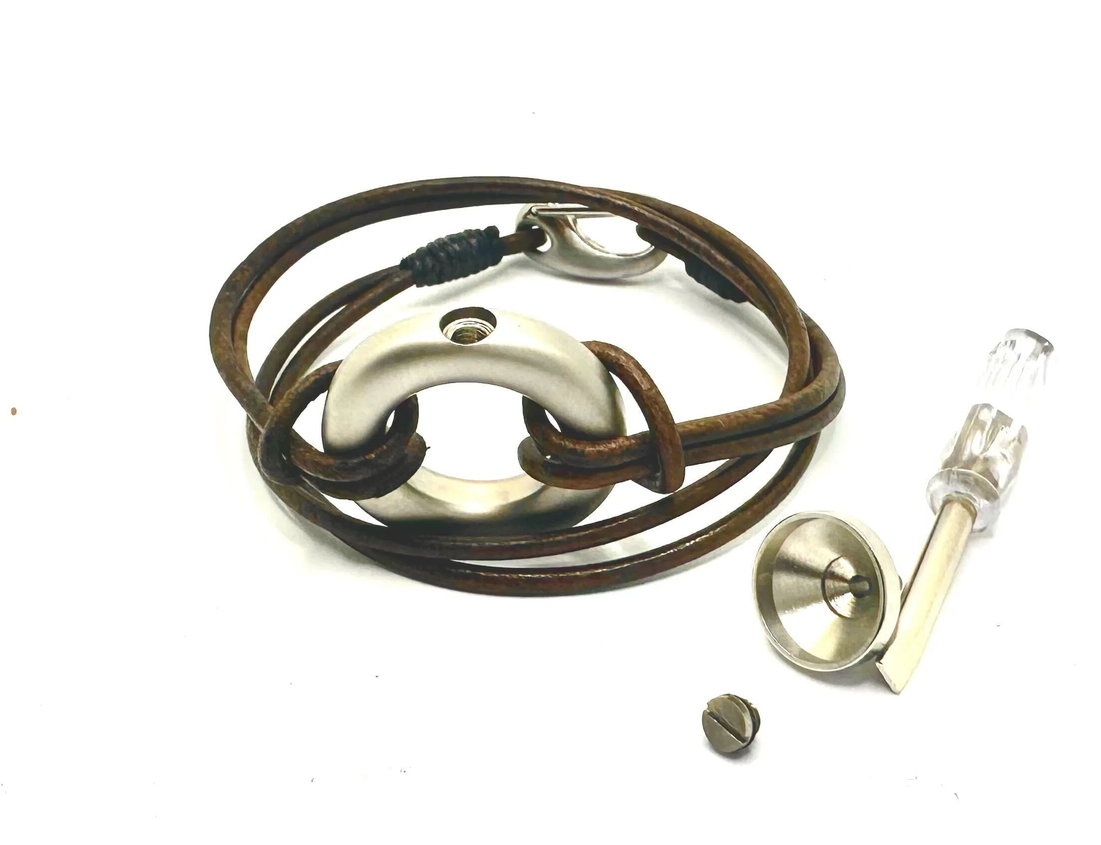 Thin 2mm Double Cord Leather Wrap Cremation Bracelet