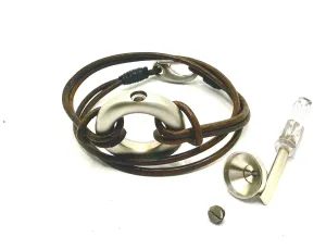 Thin 2mm Double Cord Leather Wrap Cremation Bracelet