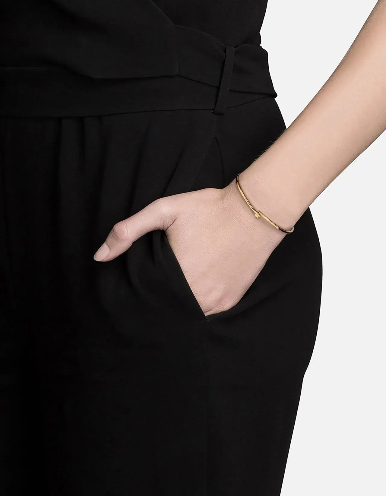 Thin Cubist Cuff in Gold Vermeil
