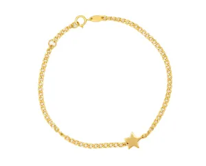 Thin Curb Link Single Star Bracelet