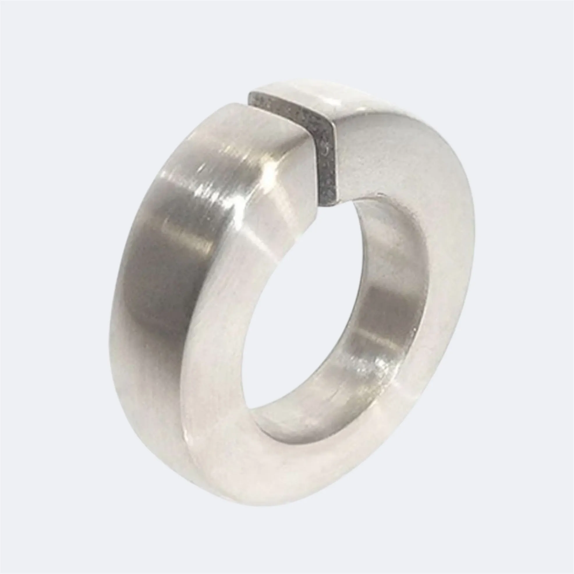 Thin Flat Sterling Silver Split Shank Ring 7mm