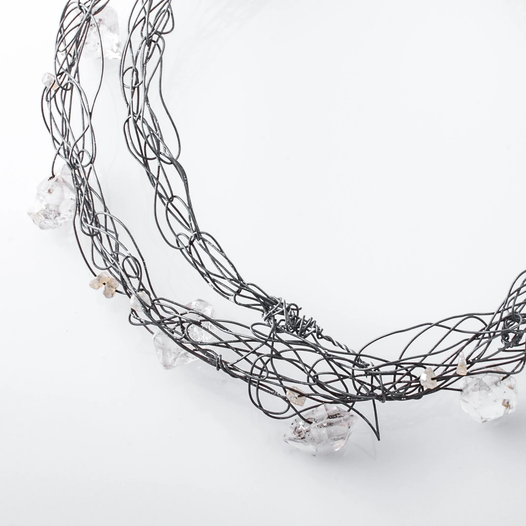 Thin Layered Spun Quartz Bangle