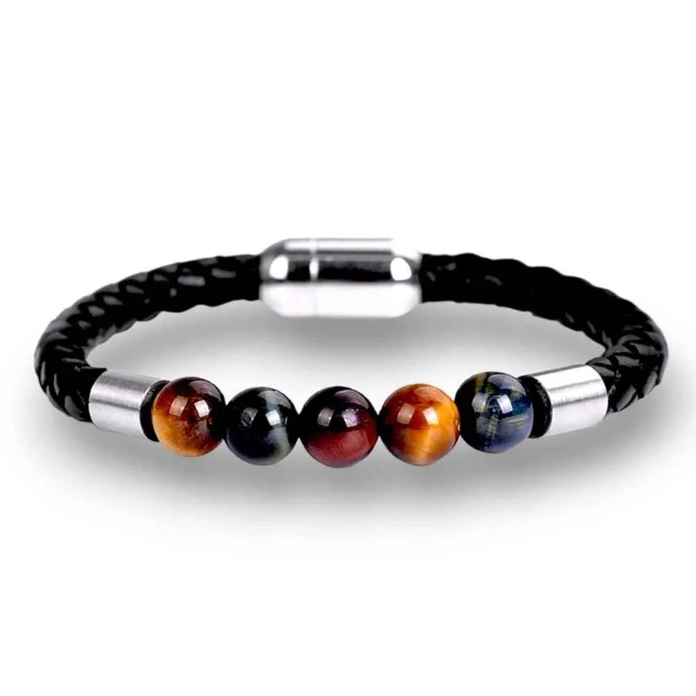 Tigers Eye Leather Bracelet