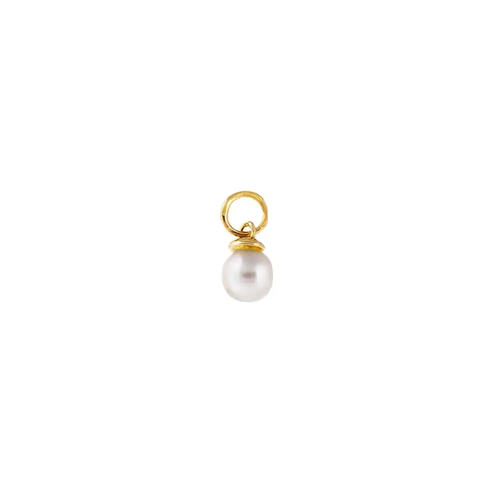 Tiny Pearl Charm 14K