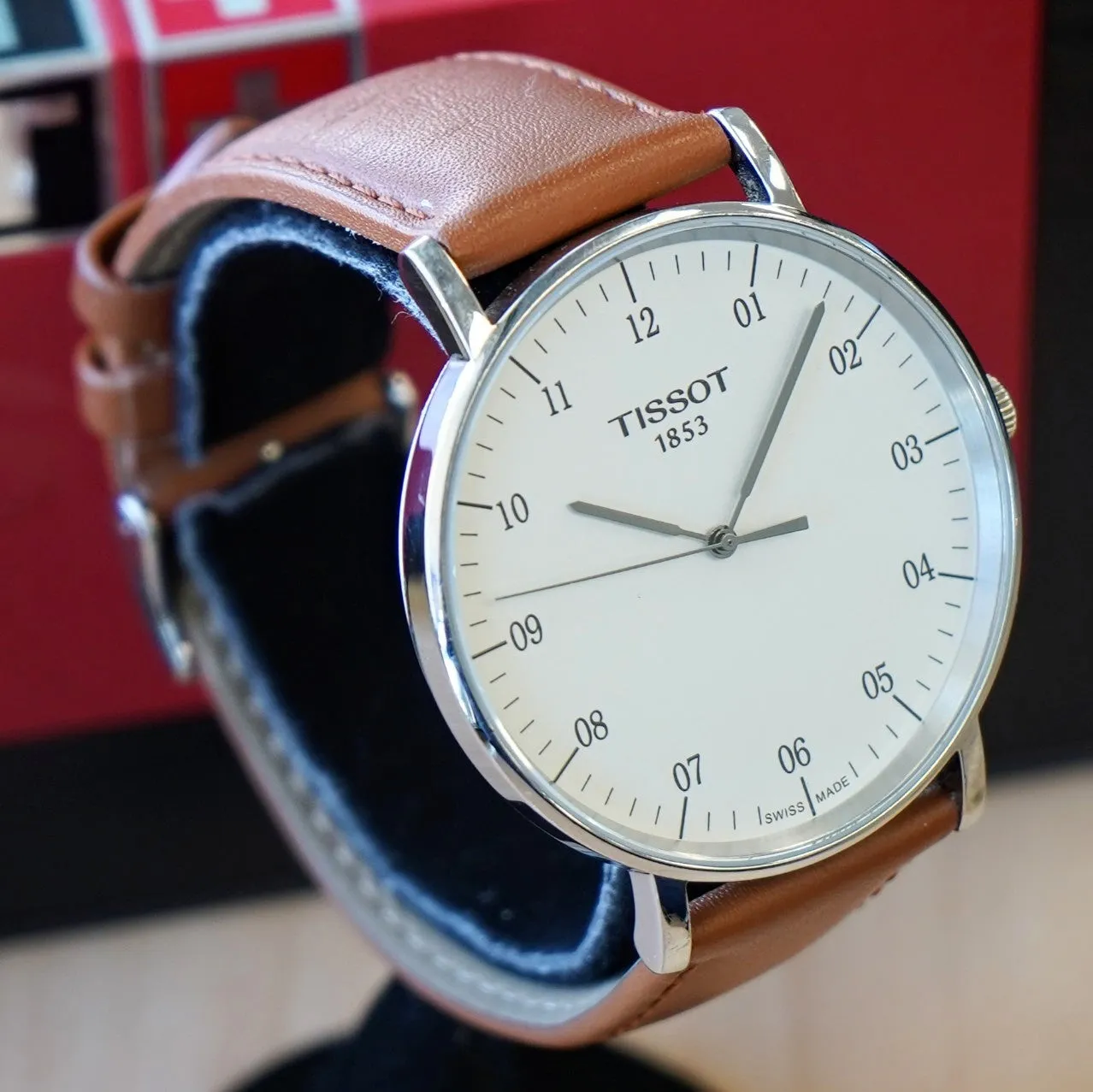 TISSOT T-Classic Everytime Watch 42mm T109610A Silver Dial Wristwatch ALL Original in Box!