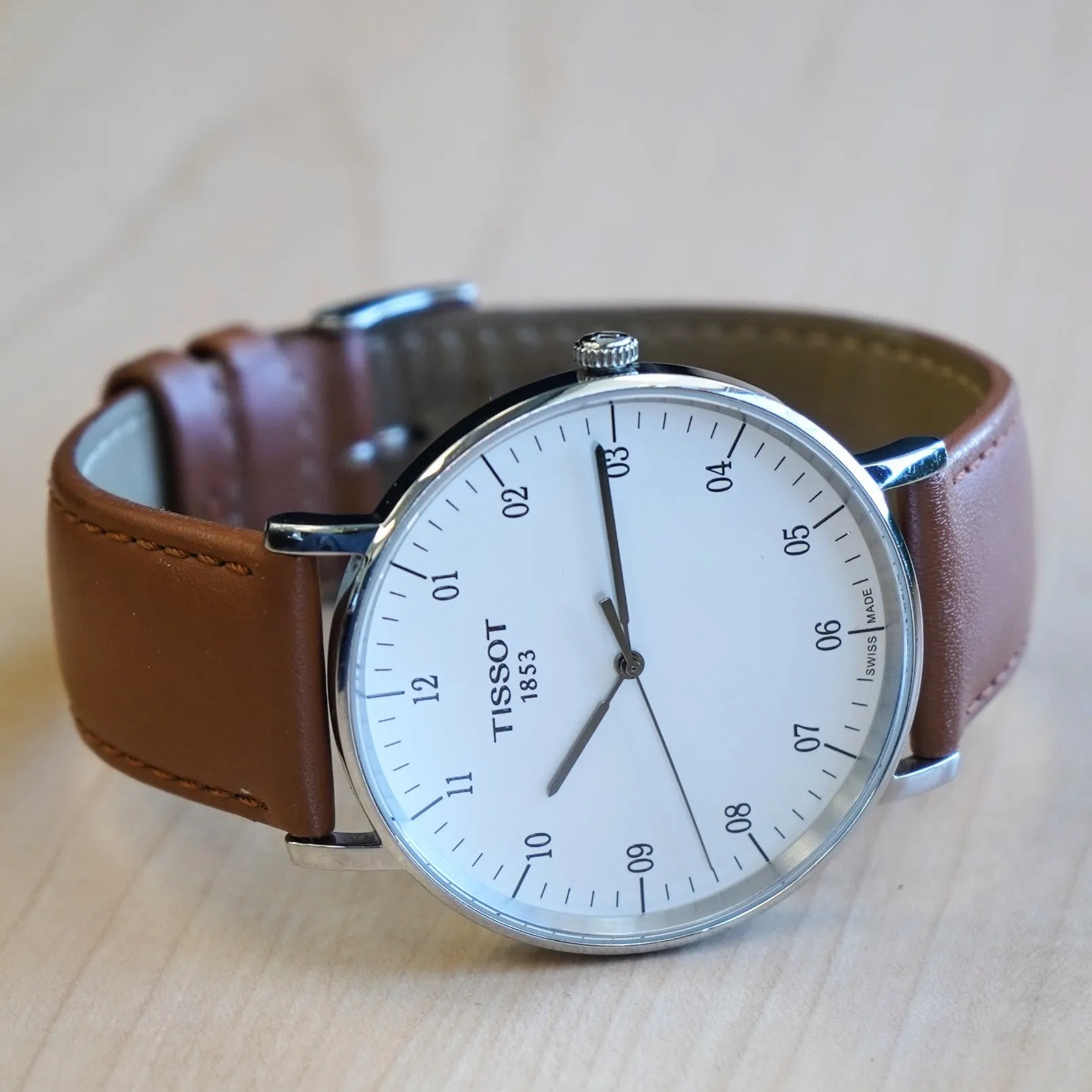 TISSOT T-Classic Everytime Watch 42mm T109610A Silver Dial Wristwatch ALL Original in Box!