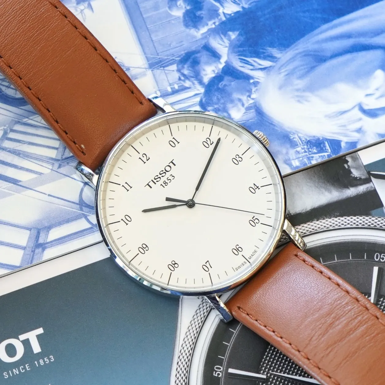 TISSOT T-Classic Everytime Watch 42mm T109610A Silver Dial Wristwatch ALL Original in Box!