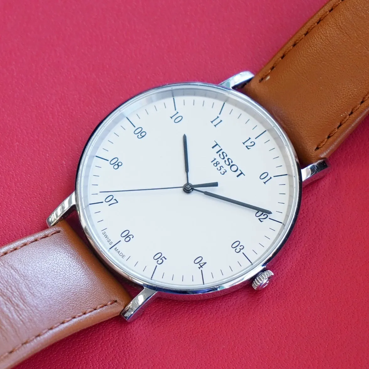 TISSOT T-Classic Everytime Watch 42mm T109610A Silver Dial Wristwatch ALL Original in Box!