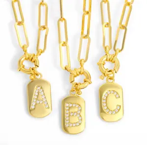 Toggle Paperclip Initial Necklaces