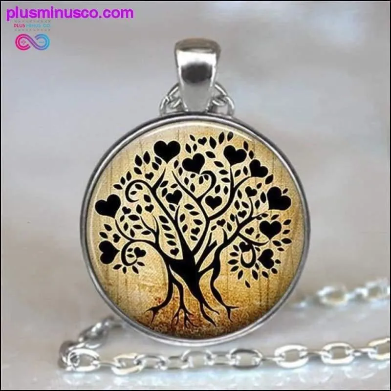 Tree Of Life Glass Cabochon Statement Necklace & Pendant