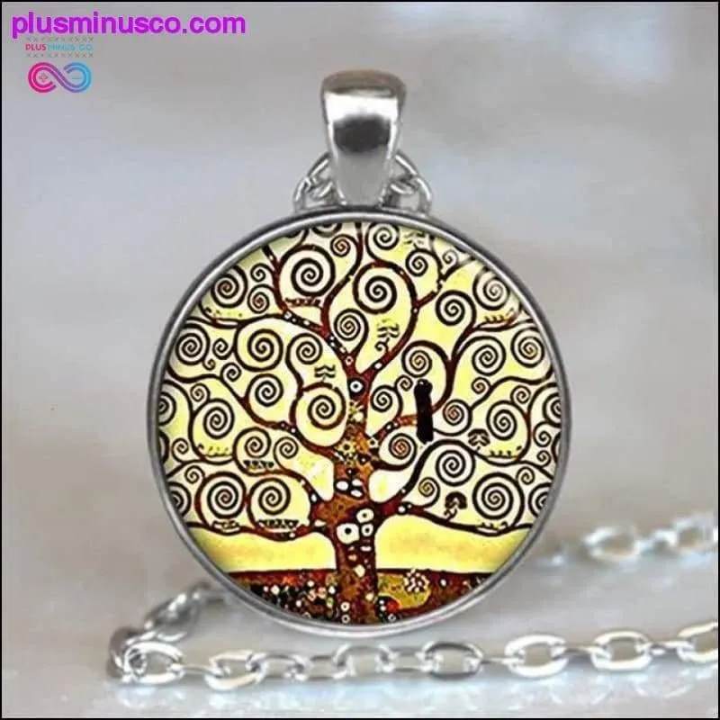 Tree Of Life Glass Cabochon Statement Necklace & Pendant