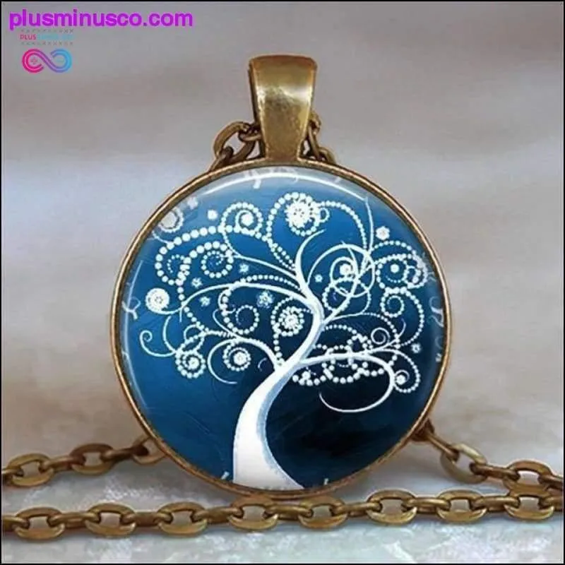 Tree Of Life Glass Cabochon Statement Necklace & Pendant