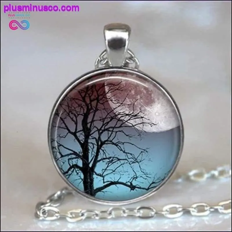 Tree Of Life Glass Cabochon Statement Necklace & Pendant