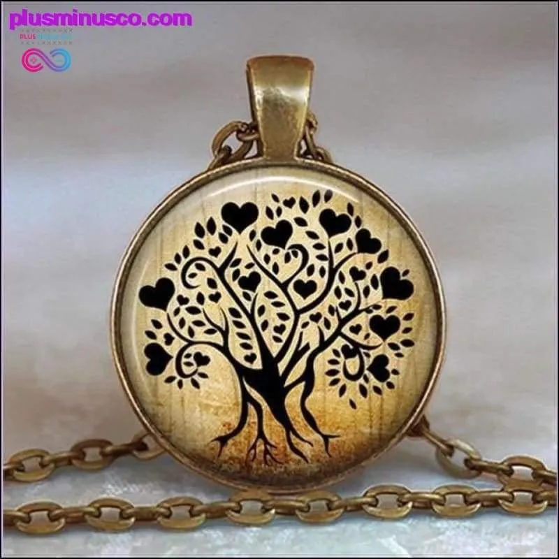 Tree Of Life Glass Cabochon Statement Necklace & Pendant
