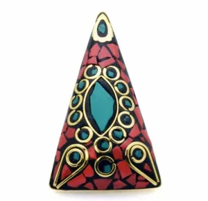 Triangle Terracotta and Mosaic Ring
