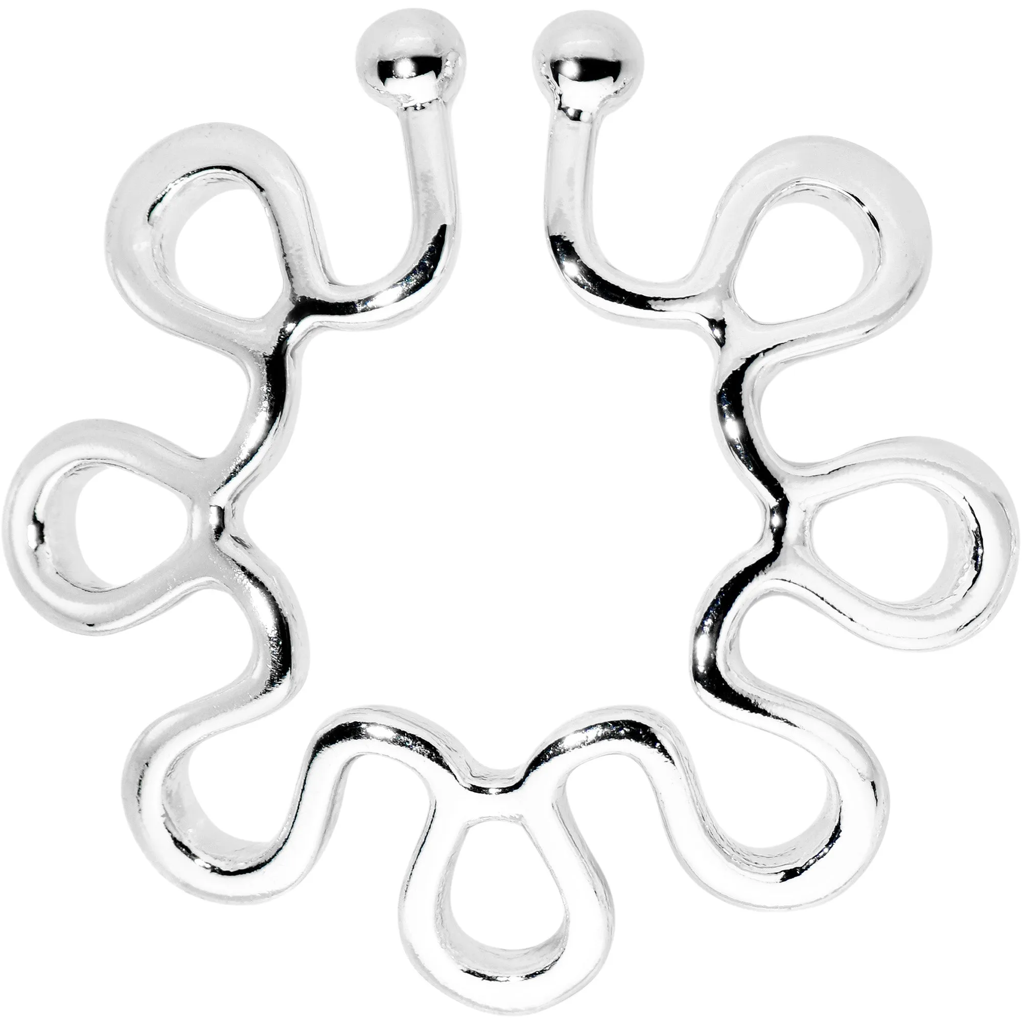 Trippy Flower Clip On Fake Nipple Ring Set