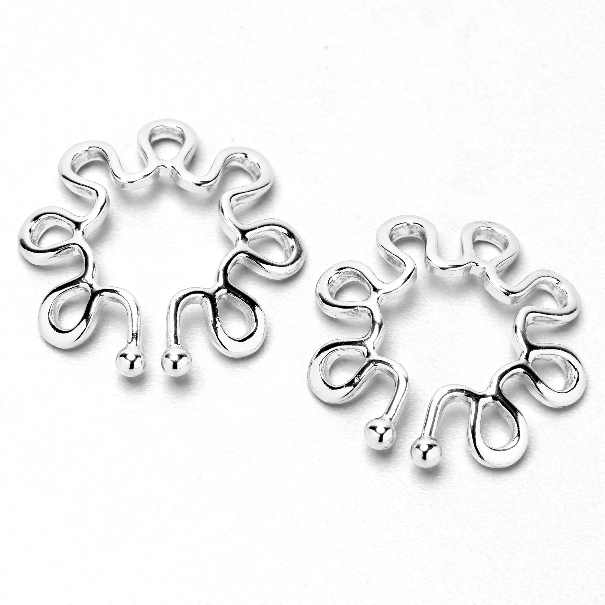 Trippy Flower Clip On Fake Nipple Ring Set