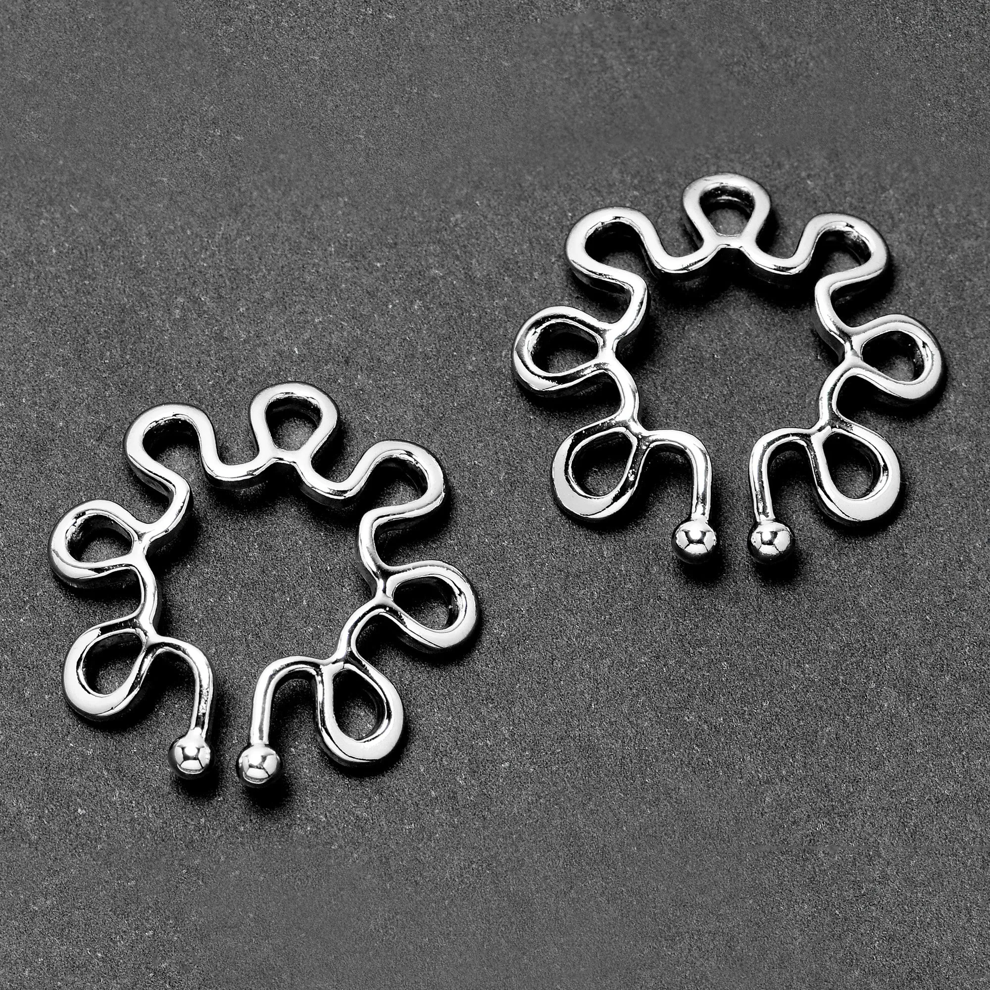 Trippy Flower Clip On Fake Nipple Ring Set