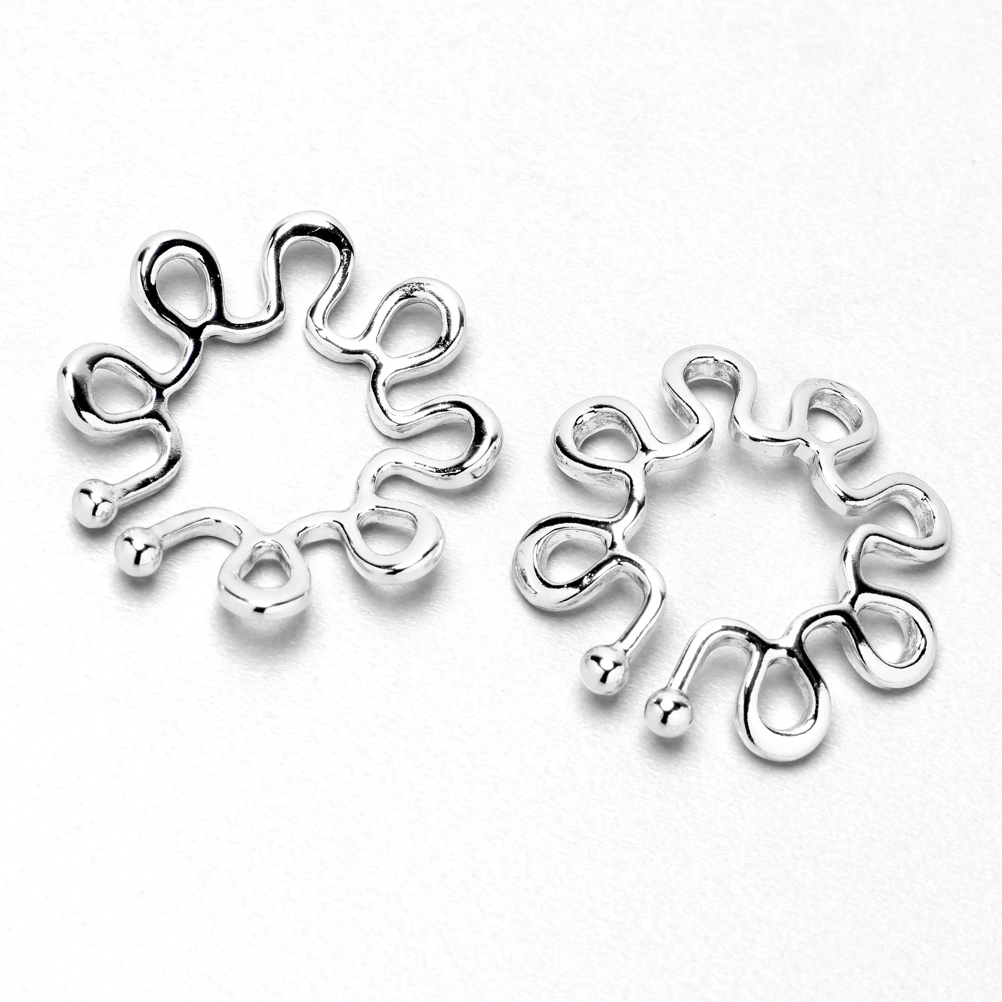 Trippy Flower Clip On Fake Nipple Ring Set