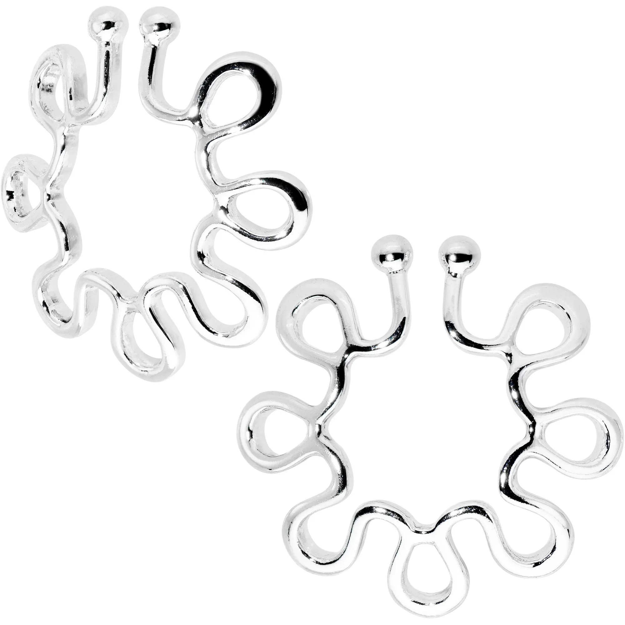 Trippy Flower Clip On Fake Nipple Ring Set