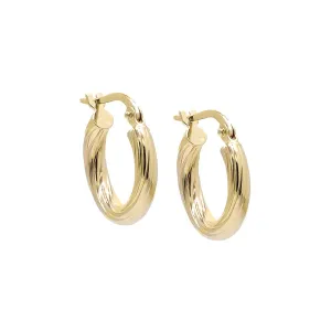 Twisted Hollow Hoop Earring 14K