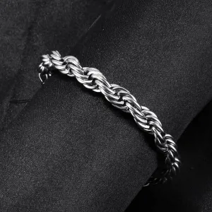Twisted Rope Chain Bracelet Sterling Silver 18K Gold-Plated