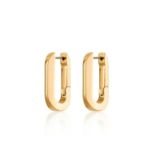 U-Link Earrings in High Polish Gold