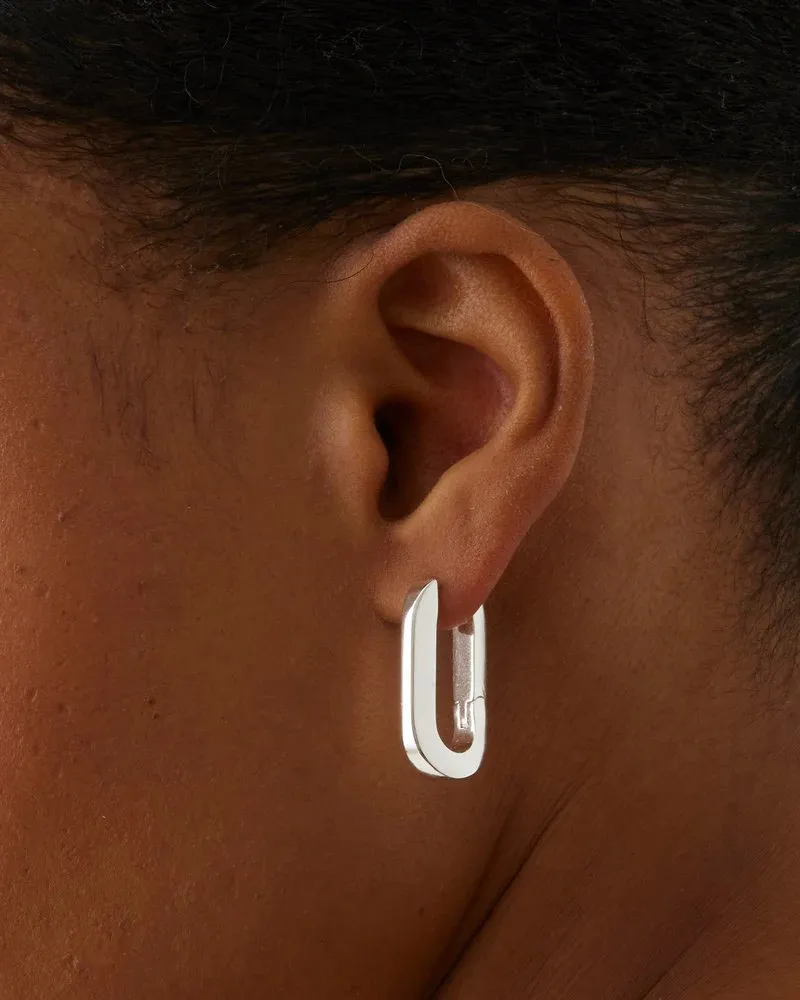 U-Link Earrings in High Polish Silver