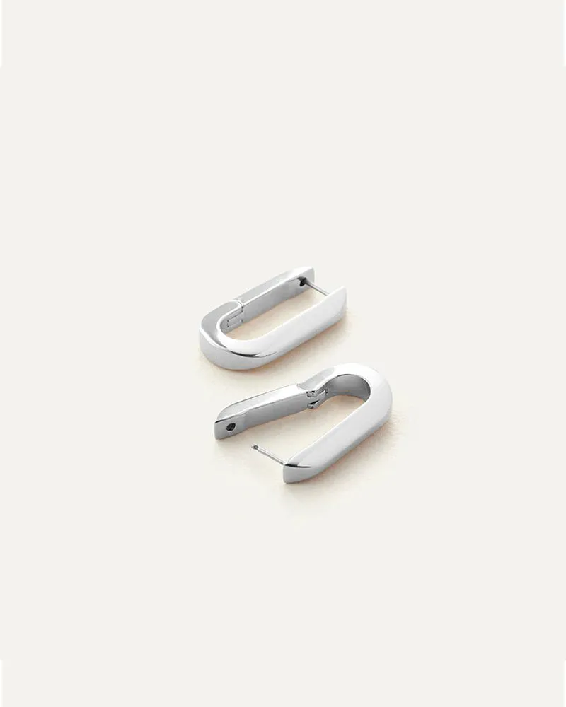 U-Link Earrings in High Polish Silver