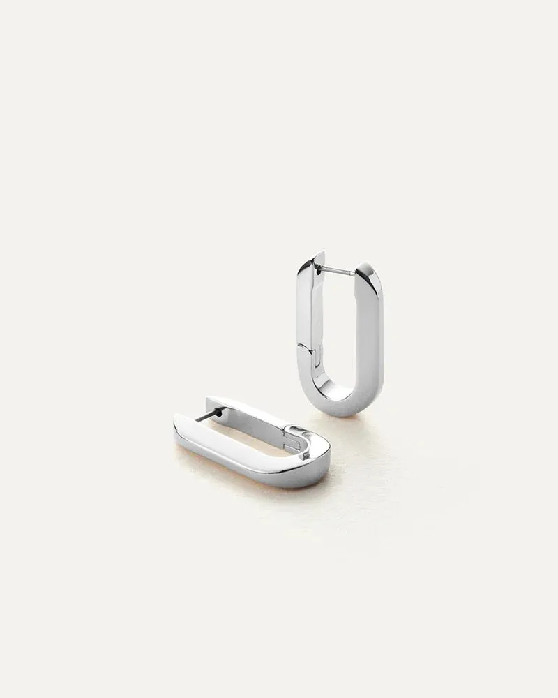 U-Link Earrings in High Polish Silver