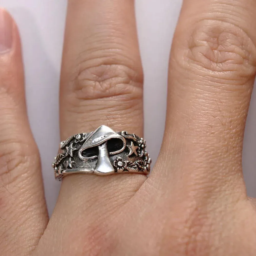 Unisex Funky Mushroom Ring