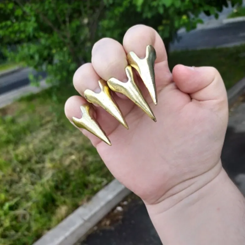 Unleash Your Inner Rebel with 5 Pcs Retro Punk Gothic Talon Nail Finger Claw Spike Rings