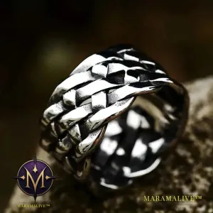 Updated Designs 316L Stainless Steel High Quality Ring Gothic Chain Knitting Ring For Men Personality Retro Jewelry