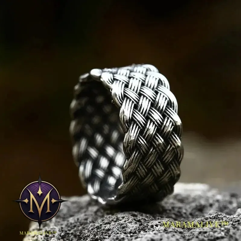 Updated Designs 316L Stainless Steel High Quality Ring Gothic Chain Knitting Ring For Men Personality Retro Jewelry