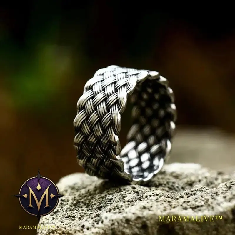 Updated Designs 316L Stainless Steel High Quality Ring Gothic Chain Knitting Ring For Men Personality Retro Jewelry