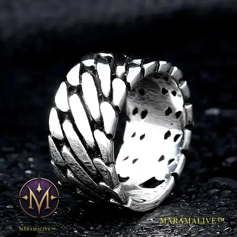 Updated Designs 316L Stainless Steel High Quality Ring Gothic Chain Knitting Ring For Men Personality Retro Jewelry