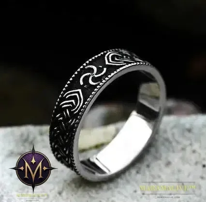 Updated Designs 316L Stainless Steel High Quality Ring Gothic Chain Knitting Ring For Men Personality Retro Jewelry