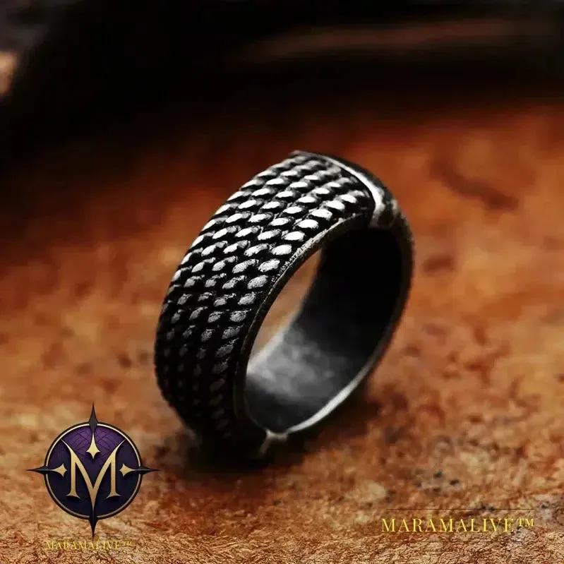 Updated Designs 316L Stainless Steel High Quality Ring Gothic Chain Knitting Ring For Men Personality Retro Jewelry