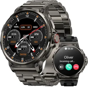 V69 Ultra HD Military grade smartwatch with 710mAh largest battery ever, 400  watch face, ip68 waterproof & Two straps.