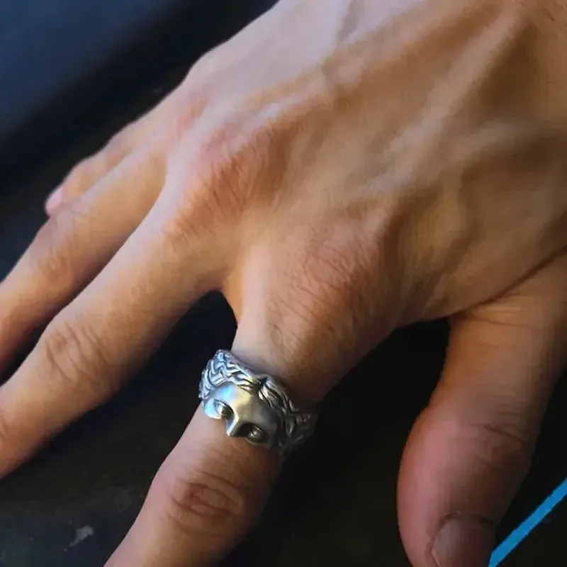 Venus Mask Adjustable Ring | Gothic Streetwear Accessory