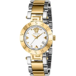 Versace REVE Quartz White Dial Ladies Two Tone Watch VEWS00318