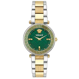 Versace Reve Two-tone Stainless Steel Green Dial Quartz Watch for Ladies - VE8B00524
