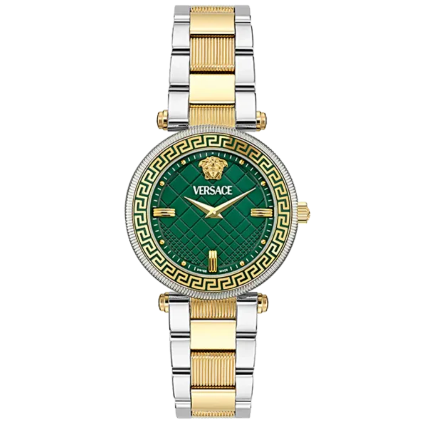 Versace Reve Two-tone Stainless Steel Green Dial Quartz Watch for Ladies - VE8B00524