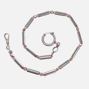 Victorian Niello Silver Chain